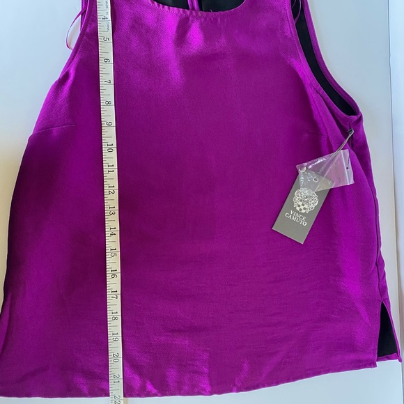 NWT Vince Camuto Sleeveless Textured Satin look Shell Top Size XS - Picture 7 of 12